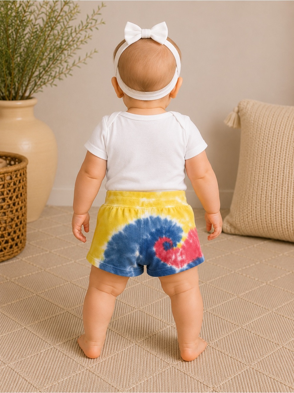 Ralph Lauren Polo Tie Dye Baby Shorts Multicolor Logo Sweat Shorts | Size 9M - Picture 3 of 14